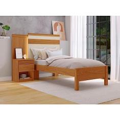 Imagem de Cama Solteiro 90cm Granada Freijó/off White