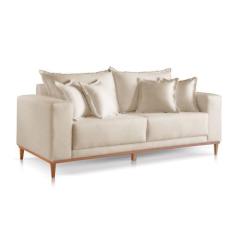 Imagem de Sofá 2 Lugares Fixo Living Mirage Suede Bege Claro 2M - Poltjá Moveis