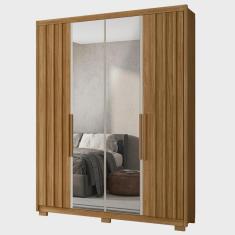 Imagem de Guarda Roupa Solteiro 176cm Espelho Milão M07 Freijó/Off - Mpozenato