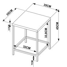 Imagem de Mesa Para Sala de Jantar e 2 Banquetas Baixas Steel Quadra Vermont Base  - Artesano