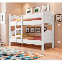 Imagem de Beliche Madrid com Grades de Proteção e Cama Removível - Branco