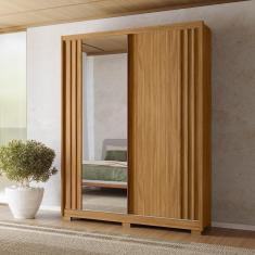 Imagem de Guarda Roupa Casal 2 Portas Com Espelho Ripado 3 Gavetas Colorado - Freijó Freijó