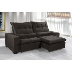 Imagem de Sofá Retrátil E Reclinável 2,90M Estilo Estofados - Elloa Com Velusoft