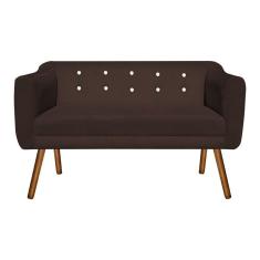 Imagem de Namoradeira 02 Lugares Julia Suede Marrom com Strass Pés Palito Castanho D'Rossi