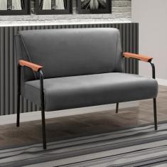 Imagem de Namoradeira Decorativa Braços Fixo Jade Cinza grafite