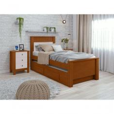 Imagem de Cama Solteiro Bibox 2 Gavetas Athenas Frassino Off White