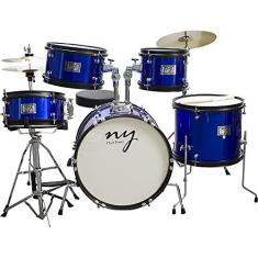 Imagem de Bateria Acústica Infantil Junior 2T Azul com Banco New York