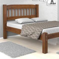 Imagem de Cama Casal Madeira Maciça Itália - Castanho - Prime