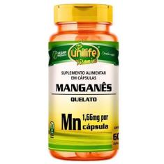 Imagem de Manganês Quelato Natural Vegano 60 cápsulas 500mg - Unilife