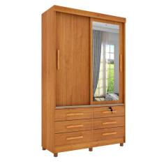 Imagem de Guarda-Roupa Solteiro com Espelho Chicago II 2 PT 6 GV Cinamomo