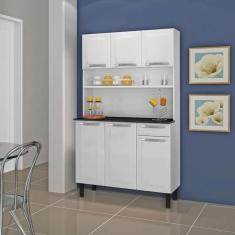 Imagem de Armário de Cozinha 6 Portas 1 Gaveta Rose Branco Itatiaia