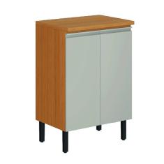 Imagem de Balcão de Cozinha Itatiaia Duplo Com Tampo 2 Portas 0,70m Cinamomo/Off White Namur