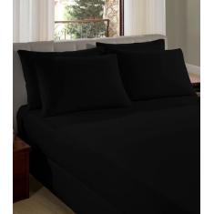 Imagem de Lençol Liso Casal Com Elástico Vivaldi Preto