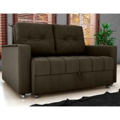 Imagem de Sofá Cama Para Sala De Estar Cross Veludo Maserati Marrom