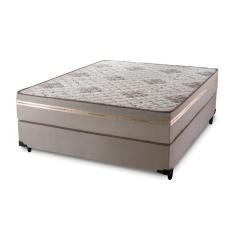 Imagem de Cama Box Casal + Colchão D33 Millenium One Face Bege 138x188x58cm - Suporta até 120Kg Por Pessoa