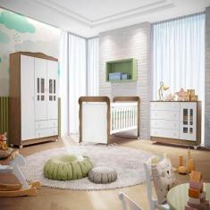 Imagem de Quarto de Bebê Ariel Berço Minicama Mirelle Guarda Roupa 3 Portas Cômo