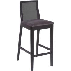 Imagem de Banqueta Arizona Madeira Maciça Encosto Tela Sling Preto