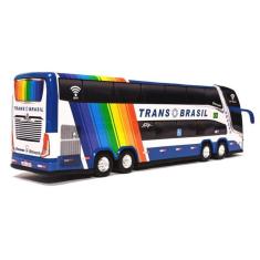 Imagem de Brinquedo Miniatura Ônibus Trans Brasil Azul 30Cm