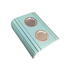 Imagem de Esteira Bandeja Para Braço Sofá Porta Copo Alumínio Azul Bebe