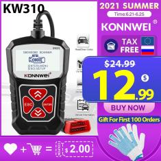 Imagem de Konnwei-scanner automotivo kw310 obd2, ferramenta de diagnóstico para carro, idioma russo, pk elm327