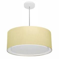 Imagem de Lustre Pendente Cilíndrico Duplo Md-4294 Cúpula em Tecido 50x25cm Algodão Crú - Bivolt