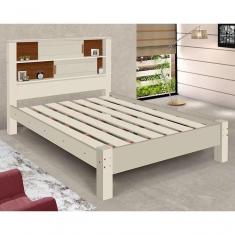 Imagem de Cama Casal Veneza Off White E Naturalle Carmolar