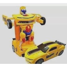 Imagem de Camaro Transformes Carro Robô Carrinho Som Luzes Brinquedo . - Fun Gam