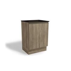 Imagem de Balcão Cozinha p/Cooktop Maxxi G742 top 1 Porta c/Tampo 60cm Nogal/Preto - Kappesberg