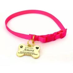 Imagem de Coleira De Identificação Com Placa Gravado Nome E Telefone