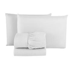 Imagem de Jogo De Lençol Casal Padrão Para Cama Box 30cm Altura 03 Peças Com Elá