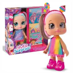 Imagem de Boneca Dolls Diver Surprise Brinquedo com 3 Acessórios Surpresa Baby Menina Divertoys