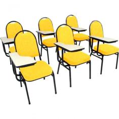 Imagem de Kit Com 6 Cadeiras Para Auditórios Linha Hotel Amarelo