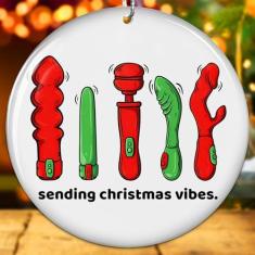 Imagem de Enfeites de Natal engraçados, ornamentos engraçados para presentes de elefante branco, presentes de mordaça impertinente para adultos, humor negro presente para adultos, Ação de Graças para mulheres e