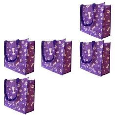 Imagem de Bolsa Ecologica Ecobag Sacola Ombro Kit 5 Uni Mercado Compras Reutilizavel Economica