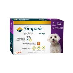 Imagem de Antipulgas Zoetis Simparic 10 mg para Cães 2,6 a 5 Kg - 1 comprimido