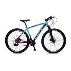 Imagem de Bicicleta Mountain Bike Aro 29 Off Firefly 24 Marchas Azul Rosa Tam.17