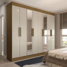 Imagem de Guarda-Roupa Casal Castlewood com Espelho Master Nat/Off White - Panorama Móveis