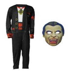 Imagem de Fantasia Drácula Vampiro Infantil Macacão Longo Com Máscara - Fantasia