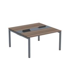 Imagem de Mesa Plataforma Dupla com Pé de Aço para Coworking 140X140/2P PDC14/14/2P Walnut/Grafito