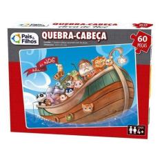 Imagem de Brinquedo Infantil Quebra Cabeça Arca De Noé Pais & Filhos