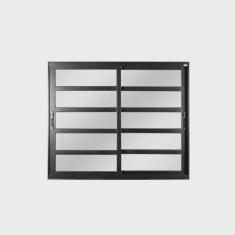 Imagem de Janela de Aluminio de Correr 100x100cm 2 Folhas com Vidro Liso Esquadrisul Preto