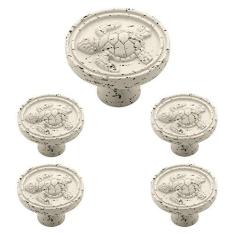 Imagem de Franklin Brass Maçaneta de armário de tartaruga Seaside, vintage branco antigo, 37 mm, puxador de gaveta, pacote com 5, PBF656C-254-C1