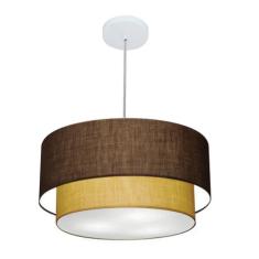 Imagem de Lustre Duplo Cilíndrico Md-4355 50X40cm Bivolt Café Palha