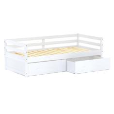 Imagem de Cama Solteiro Slim com 02 Gavetas Madeira Maciça Branco Housin