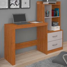Imagem de Mesa Escrivaninha Alana 2 Gavetas Cinamomo/off White - Jcm Móveis