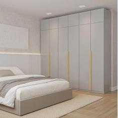Imagem de Guarda-roupa Modulado 6 Peças 12 Portas Jade Cabecasa Madeiramadeira Cinza Urbano