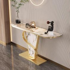 Imagem de Mesa de console dourada, mesa de console estreita de 80/100/120 * 30 * 80 cm, mesa de console de sofá, mesa de console moderna para entrada do corredor da sala de estar, floral, 120 cm