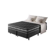 Imagem de Cama Box Queen Preto + Colchão Ortopédico Espuma D45 Extra Firme Brook
