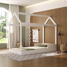 Imagem de Cama Solteiro Casinha Montessoriana Branca Infantil Menino Menina 100% MDF