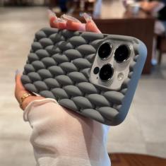 Imagem de Capa de telefone de dissipação de calor de silicone macio para iPhone 11 12 13 14 15 Pro Max X Xs Max XR 7 8 Plus Capa de pára-choque oca, cinza, para iPhone 15Pro